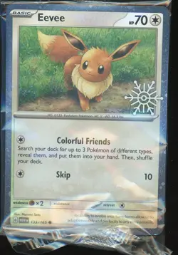 Eevee 2025 Pokemon Scarlet & Violet Promo Cards 133/165 Holiday Promo Sealed - Image 1