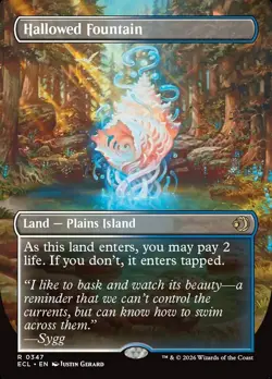 Hallowed Fountain (347) Borderless Reversible Shocklands Lorwyn Eclipsed ECL MTG - Image 1