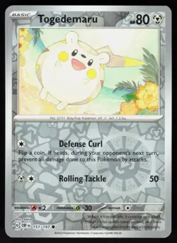 Togedemaru 151/197 Common Obsidian Flames Pokemon Reverse Holo Near Mint - Image 1