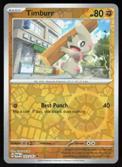 Timburr 103/167 Common Twilight Masquerade Pokemon Reverse Holo Near Mint - Image 1