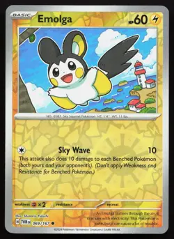 Emolga 069/167 Common Twilight Masquerade Pokemon Reverse Holo Near Mint - Image 1