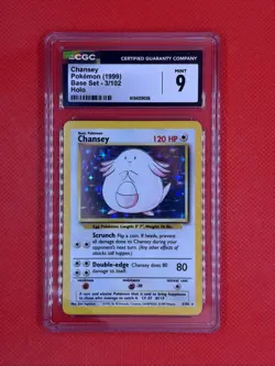 Pokemon Base Set Chansey Holo 3/102 CGC 9 Mint - Image 1