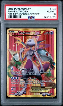 MEWTWO EX 164/162 PSA 8 SECRET BREAKTHROUGH POKEMON ENGLISH - Image 1