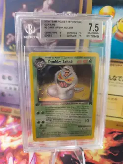 Pokemon Card Dunkles Arbok DARK Team Rocket Holo 1. Edition Beckett BGS 7.5 - Image 1