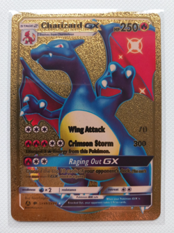 Charizard GX HP250 New Gold Metal Pokemon Card Collectable Gift Display - Image 1