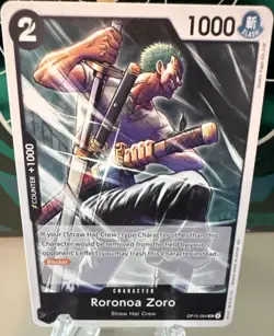 Bandai Roronoa Zoro OP15-094 One Piece Card Game Character Blocker EN 1000 - Image 1
