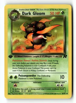Pokemon Card Dark Gloom 1st Edition LP Team Rocket 36/82 - Image 1
