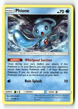 Pokemon Card Phione Normal LP SM - Cosmic Eclipse 57/236 - Image 1