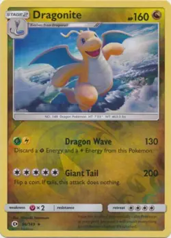 Pokemon TCG Sun & Moon Base Set Dragonite 96/149 Reverse Holo - Image 1