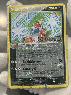 Pokemon TCG Crawdaunt 6/107 EX Deoxys Reverse Holo Damaged - Image 3