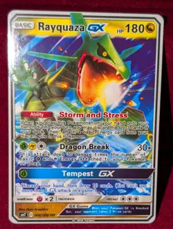 Rayquaza GX Celestial Storm 109/168 Sun & Moon Ultra Rare Pokemon Card LP - Image 3