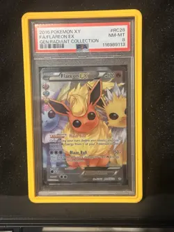 2016 POKEMON XY GENERATIONS RADIANT COLLECTION #RC28 FULL ART/FLAREON EX PSA 8 - Image 1