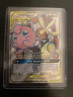 Mega Lopunny & Jigglypuff GX 225/236 Full Art Cosmic Eclipse Pokemon English NM - Image 1