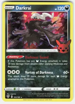DARKRAI 105/189 HOLO RARE DARKNESS ABLAZE POKEMON NM/M - Image 1