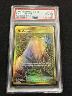 Pokemon Mt. Coronet Gold Secret Rare SV89 from Hidden Fates in a PSA 10 !! - Image 1
