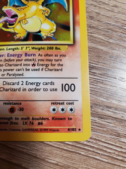 Charizard 004/102 Base Set Holo Excellent Condition Pokemon Card - Image 5