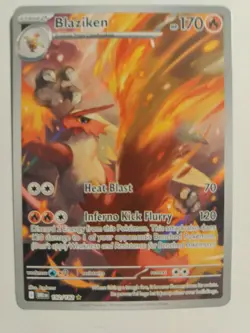 Pokemon Destined Rivals EX Blaziken 192/182 NM Full Art illustration Rare Card - Image 1