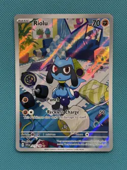 Pokemon TCG Riolu Illustration Rare Card Scarlet & Violet 215/198 Near Mint - Image 1