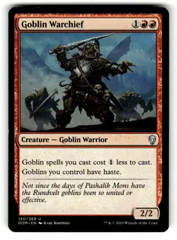 Goblin Warchief 130 Uncommon Dominaria Magic: The Gathering Lightly Played - Image 1