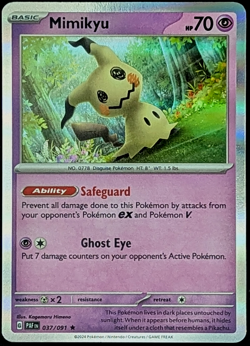 Mimikyu 37/91 Rare Holo Paldean Fates - Pokemon TCG - Mint - Image 1