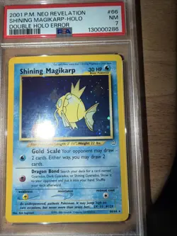 Pokemon TCG Shining Magikarp Neo Revelation Holo. Double Holo Error. PSA 7 - Image 2