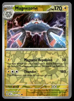 MAGNEZONE 065/197 UNCOMMON OBSIDIAN FLAMES POKEMON - Image 1