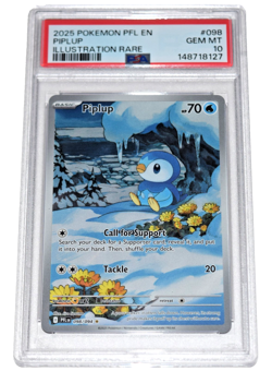 Pokemon Phantasmal Flames ~ PIPLUP ~ PSA 10 ~ Illustration Rare 098/094 - Image 1