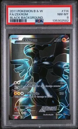 Zekrom #114 PSA 8 Full Art Pokemon Black & White 114/114 - Image 1