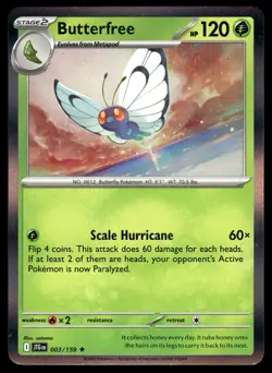 BUTTERFREE 003/159 Rare Journey Together Pokemon Holo NM - Image 1