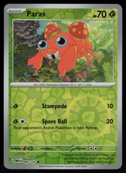 PARAS 046/165 COMMON 151 POKEMON REVERSE HOLO NM/M - Image 1