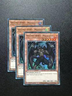 Yugioh - Destiny Hero - Malicious X3 Playset - Ultra Rare - RA03 - 1st - Image 1
