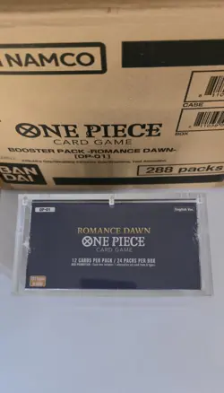 One Piece TCG OP-01 BLUE BOTTOM Romance Dawn Booster Box with Display Case - Image 3