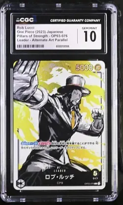 ✨ CGC 10 One Piece Rob Lucci OP03-076 Leader Alternate Art Parallel jpn - Image 1