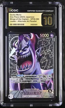 ✨✨ CGC 10 Pristine One Piece Gecko Moria OP06-080 Leader Alt Art Jpn Wings Cap - Image 1