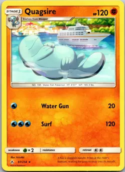 Quagsire 97/214 Rare Unbroken Bonds Pokemon Near Mint - Image 1