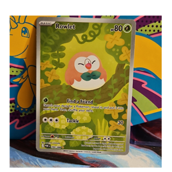 Pokemon TCG Rowlet 090/088 Surging Sparks Illustration Rare Holo English - Image 1