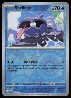 SHELLDER 090/165 COMMON 151 POKEMON REVERSE HOLO NM/M - Image 1