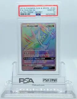 POKEMON ULTRA PRISM DIALGA GX #164 SECRET RARE HOLO PSA 10 GEM MINT #44323598 - Image 1