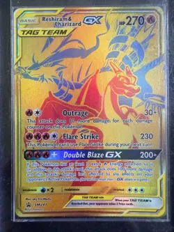 2021 Pokemon Premium Black Star Promo Tag Team #SM247 Reshiram & Charizard GX - Image 2