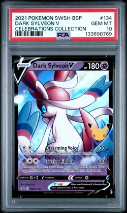 2021 POKEMON SWSH BLACK STAR PROMO CELEBRATIONS COLL #134 DARK SYLVEON V PSA 10 - Image 1