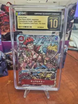 CGC 10 PRISTINE Japanese One Piece 2024 Kid and Killer EB01-003 Promo V Jump - Image 1