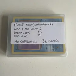 Pokemon TCG Fossil Bundle includes 2 Rare non Holo’s 32 Cards total No Dups WOTC - Image 1