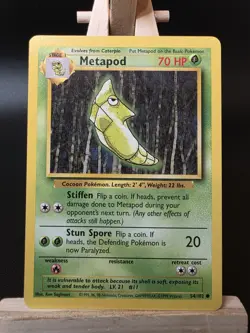 Pokemon TCG Metapod Base Set 54/102 LP to NM #002 - Image 1