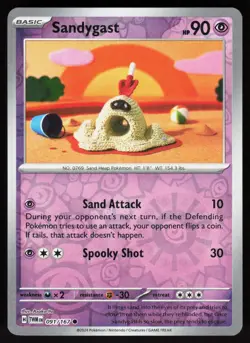 Sandygast 091/167 Common Twilight Masquerade Pokemon Reverse Holo Near Mint - Image 1