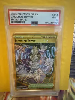 Pokemon Jamming Tower Sv10 Destined Rivals Hyper Rare Holo 243/182 2025 PSA 9 - Image 1