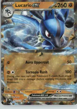 Lucario ex 051/131 Holo Double Rare Prismatic Evolutions Pokemon Holo Near Mint - Image 1