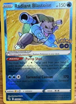 The Pokemon Company Radiant Blastoise Holo Radiant Rare Pokemon GO 018/078 EN - Image 1