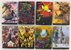 Lot of 8 MTG Marvel SpiderMan Card Borderless Full Art -Relentless Assault Shock - Image 1