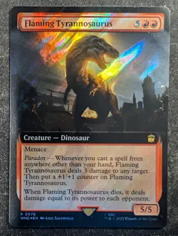 Flaming Tyrannosaurus - Surge Foil Extended - Doctor Who (MTG) - Image 1