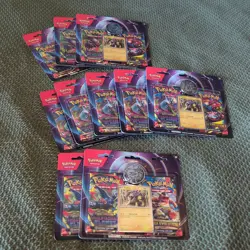 10 X New Pokemon TCG - Raikou Two Pack Blister Mega Evolution Phantasmal Flames - Image 1